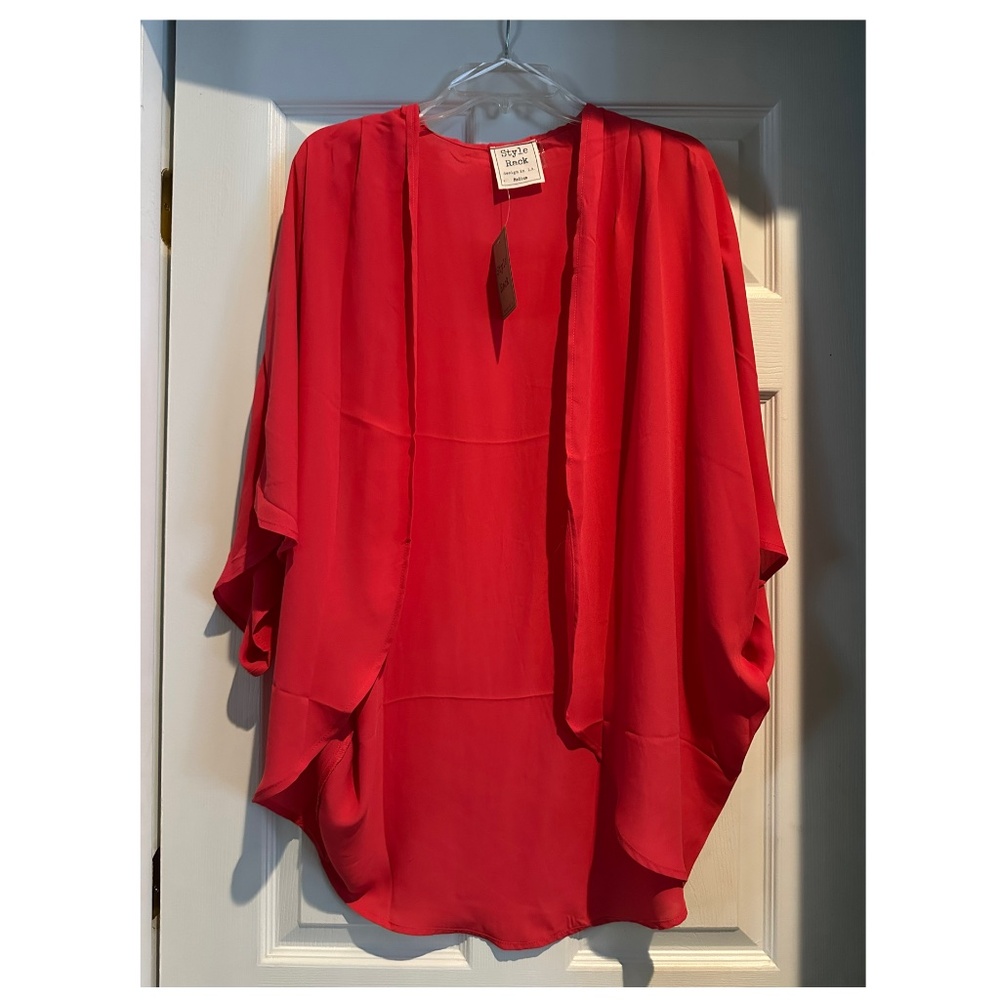 NWT Style Rack coral sheer cardigan - Size Medium